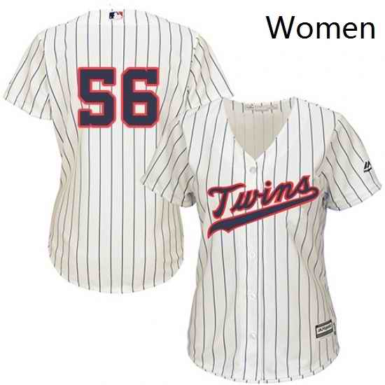 Womens Majestic Minnesota Twins 56 Fernando Rodney Replica Cream Alternate Cool Base MLB Jersey